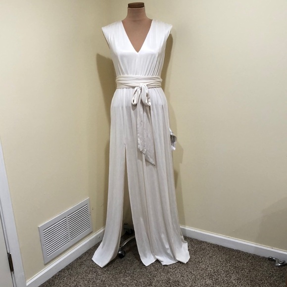 NWT Dress The Population Krista Maxi Dress Size Small Ivory Shimmer Gown - Picture 2 of 12